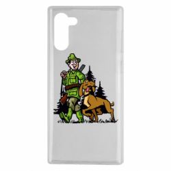 Чехол для Samsung Note 10 Охотник с собакой - PrintSalon