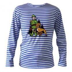 Тельняшка с длинным рукавом Охотник с собакой - PrintSalon