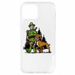 Чехол для iPhone 12 Охотник с собакой - PrintSalon