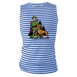 Майка-тельняшка Охотник с собакой - PrintSalon