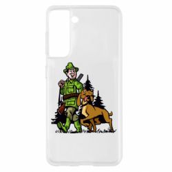 Чехол для Samsung S21 Охотник с собакой - PrintSalon