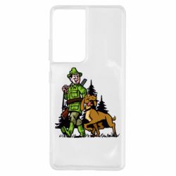 Чехол для Samsung S21 Ultra Охотник с собакой - PrintSalon