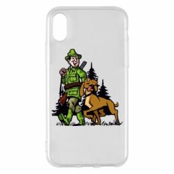 Чехол для iPhone X/Xs Охотник с собакой - PrintSalon