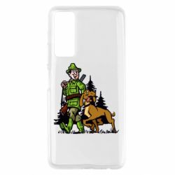 Чехол для Huawei P Smart 2021 Охотник с собакой - PrintSalon