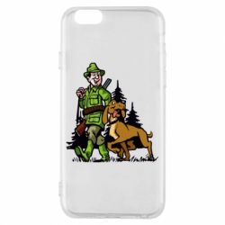 Чехол для iPhone 6/6S Охотник с собакой - PrintSalon