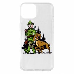 Чехол для iPhone 14 Охотник с собакой - PrintSalon