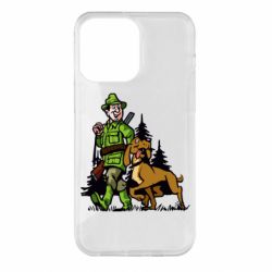 Чехол для iPhone 14 Pro Max Охотник с собакой - PrintSalon