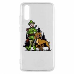 Чехол для Huawei P20 Охотник с собакой - PrintSalon