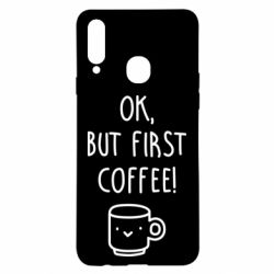 Чехол для Samsung A20s Ok, but first coffee! - PrintSalon