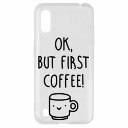 Чехол для Samsung A01/M01 Ok, but first coffee! - PrintSalon