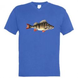 Мужская футболка  с V-образным вырезом Окунь - PrintSalon