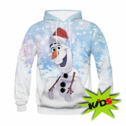 Дитяче 3D худі Olaf in a New Year's hat - PrintSalon