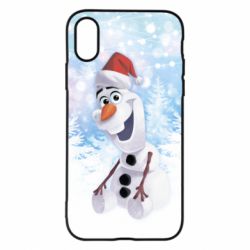 Чохол для iPhone X/Xs Olaf in a New Year's hat - PrintSalon