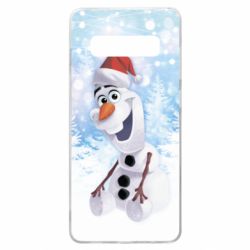 Чохол для Samsung S10+ Olaf in a New Year's hat - PrintSalon