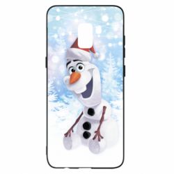 Чохол для Samsung A8+ 2018 Olaf in a New Year's hat - PrintSalon
