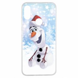 Чохол для Xiaomi Redmi Note 7 Olaf in a New Year's hat - PrintSalon