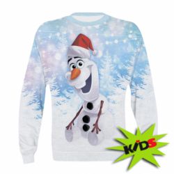 Дитячий 3D світшот Olaf in a New Year's hat - PrintSalon