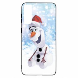 Чохол для Samsung S21 Ultra Olaf in a New Year's hat - PrintSalon