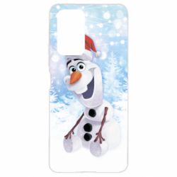 Чохол для Xiaomi Redmi Note 10 Pro Olaf in a New Year's hat - PrintSalon