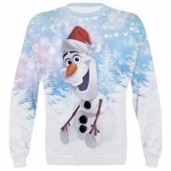 3D світшот Olaf in a New Year's hat - PrintSalon