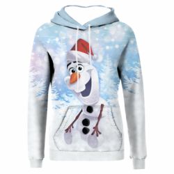 Жіноче 3D худі Olaf in a New Year's hat