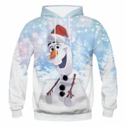 Чоловіче 3D худі Olaf in a New Year's hat - PrintSalon