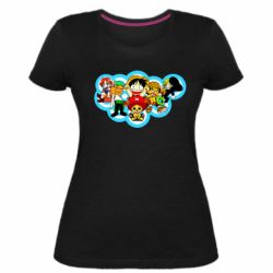 Женская премиум футболка One peace anime heroes - PrintSalon