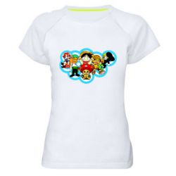 Женская футболка для спорта One peace anime heroes - PrintSalon