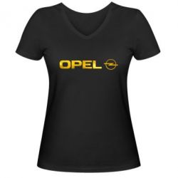 Женская футболка с V-образным вырезом Opel Logo Голограмма - PrintSalon