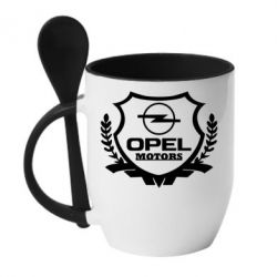 Чашка с ложкой Opel motors - PrintSalon