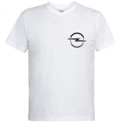 Мужская футболка  с V-образным вырезом Opel Small - PrintSalon