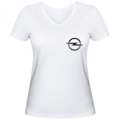 Женская футболка с V-образным вырезом Opel Small - PrintSalon