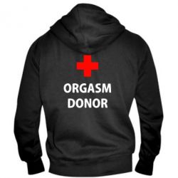 Мужское худи на молнии Orgasm Donor - PrintSalon