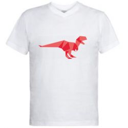 Мужская футболка  с V-образным вырезом Origami dinosaur - PrintSalon