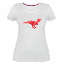 Женская премиум футболка Origami dinosaur - PrintSalon