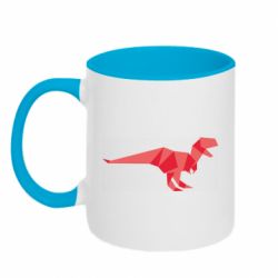Чашка двухцветная 320ml Origami dinosaur - PrintSalon