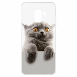 Чохол для Samsung A8 2018 Original gray cat - PrintSalon