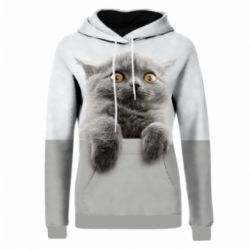 Жіноче 3D худі Original gray cat