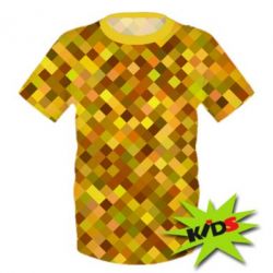 Детская 3D футболка Осенние пиксели - PrintSalon