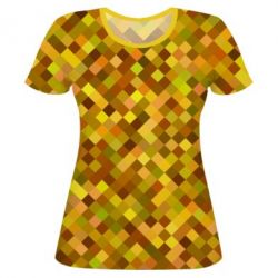 Женская футболка 3D Осенние пиксели - PrintSalon