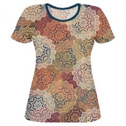 Женская футболка 3D Осенние узоры - PrintSalon