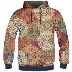 Мужское 3D худи Осенние узоры - PrintSalon