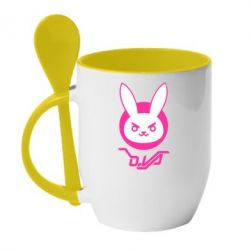 Чашка с ложкой Overwatch dva rabbit - PrintSalon