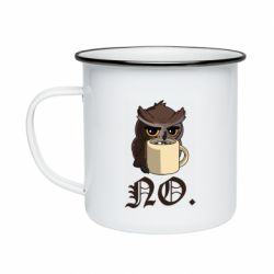 Кружка эмалированная Owl and coffee - PrintSalon