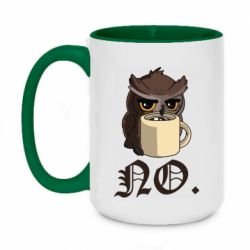 Чашка двухцветная 420ml Owl and coffee - PrintSalon