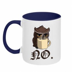 Чашка двухцветная 320ml Owl and coffee - PrintSalon