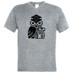 Мужская футболка  с V-образным вырезом Owl Lawyer - PrintSalon