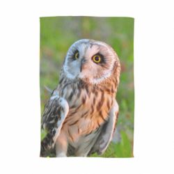 Рушник з принтом Owl on green field