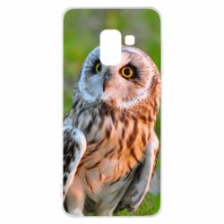 Чохол для Samsung A8 2018 Owl on green field - PrintSalon