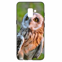 Чехол для Samsung A8+ 2018 Owl on green field-PrintSalon Чехол для Samsung A8+ 2018 Owl on green field